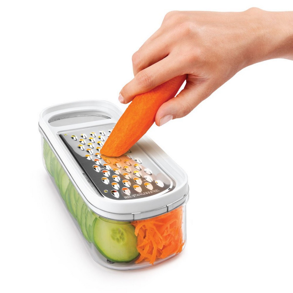 Grattugia con Contenitore Metaltex Rap-Box 3 in 1 ABS Acrilico (21 cm) - Immagine 2