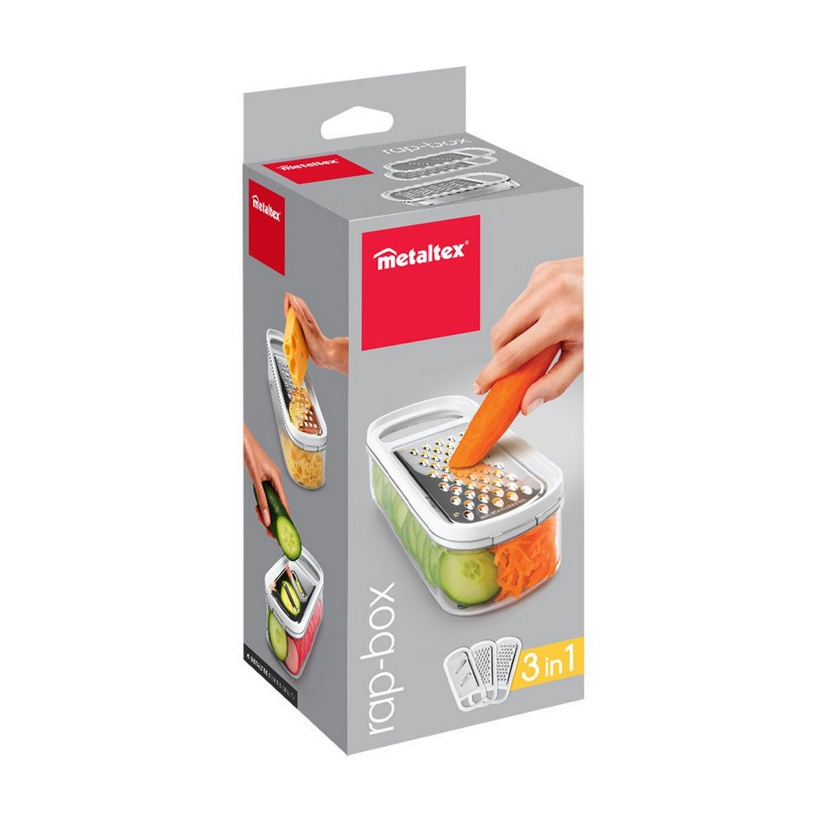 Grattugia con Contenitore Metaltex Rap-Box 3 in 1 ABS Acrilico (21 cm) - Immagine 6