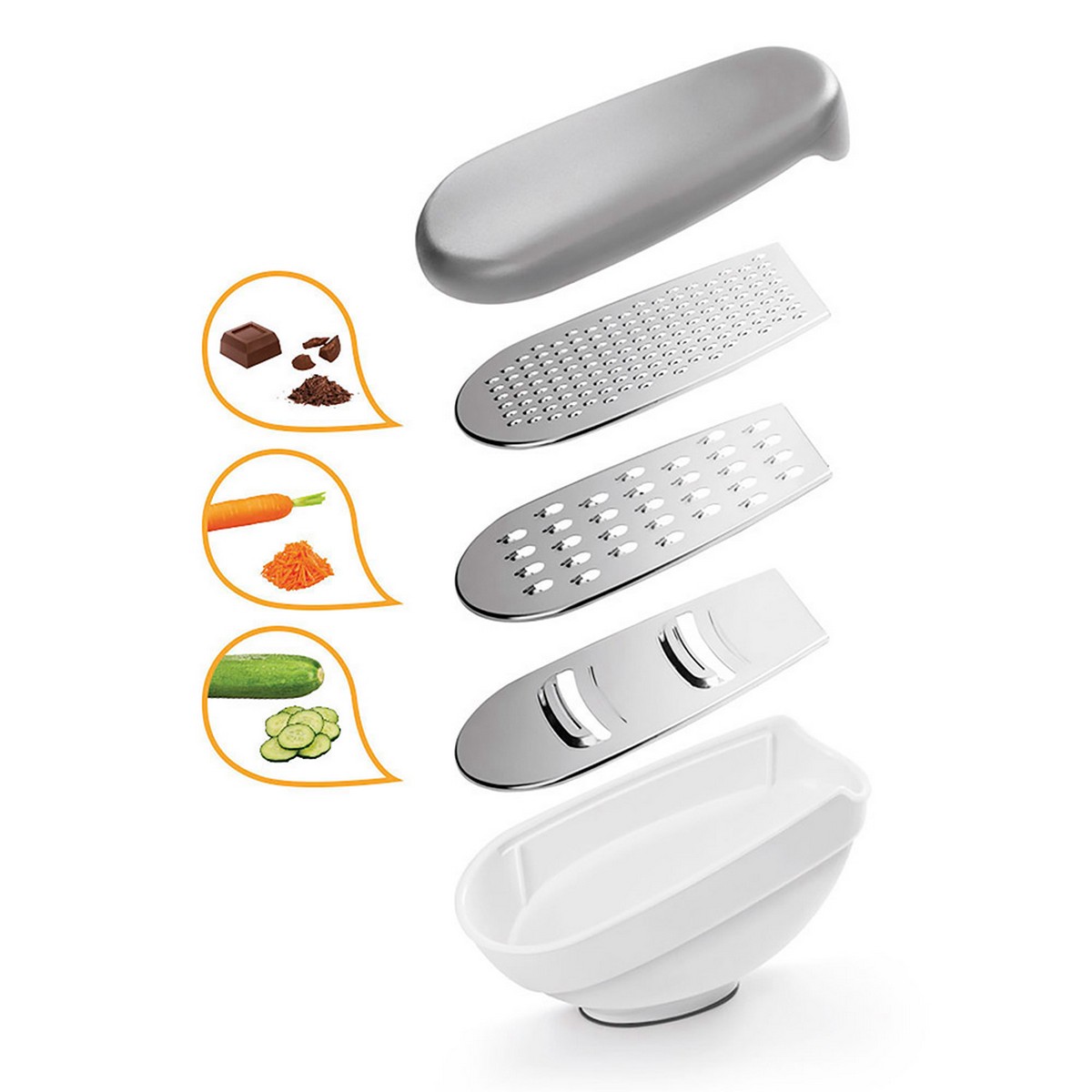 Grattugia con Contenitore Metaltex Rap-Box 3 in 1 ABS Acrilico (21 cm) - Immagine 5