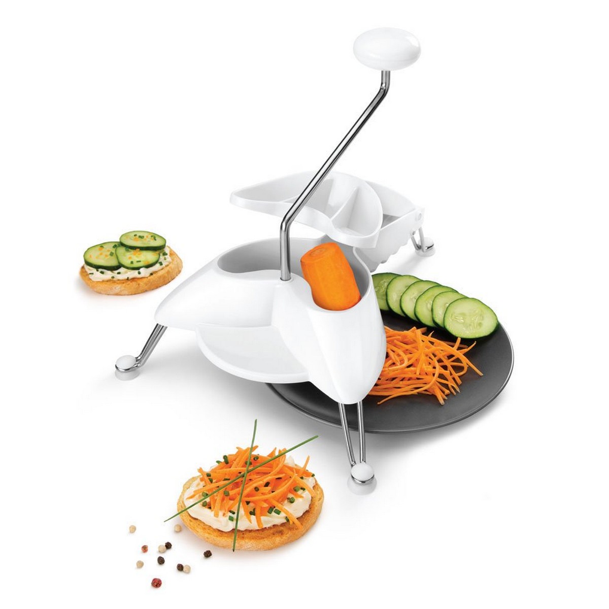 Grattugia Metaltex Gambe Bianco Acciaio inossidabile (Ø 24 cm) - Immagine 3