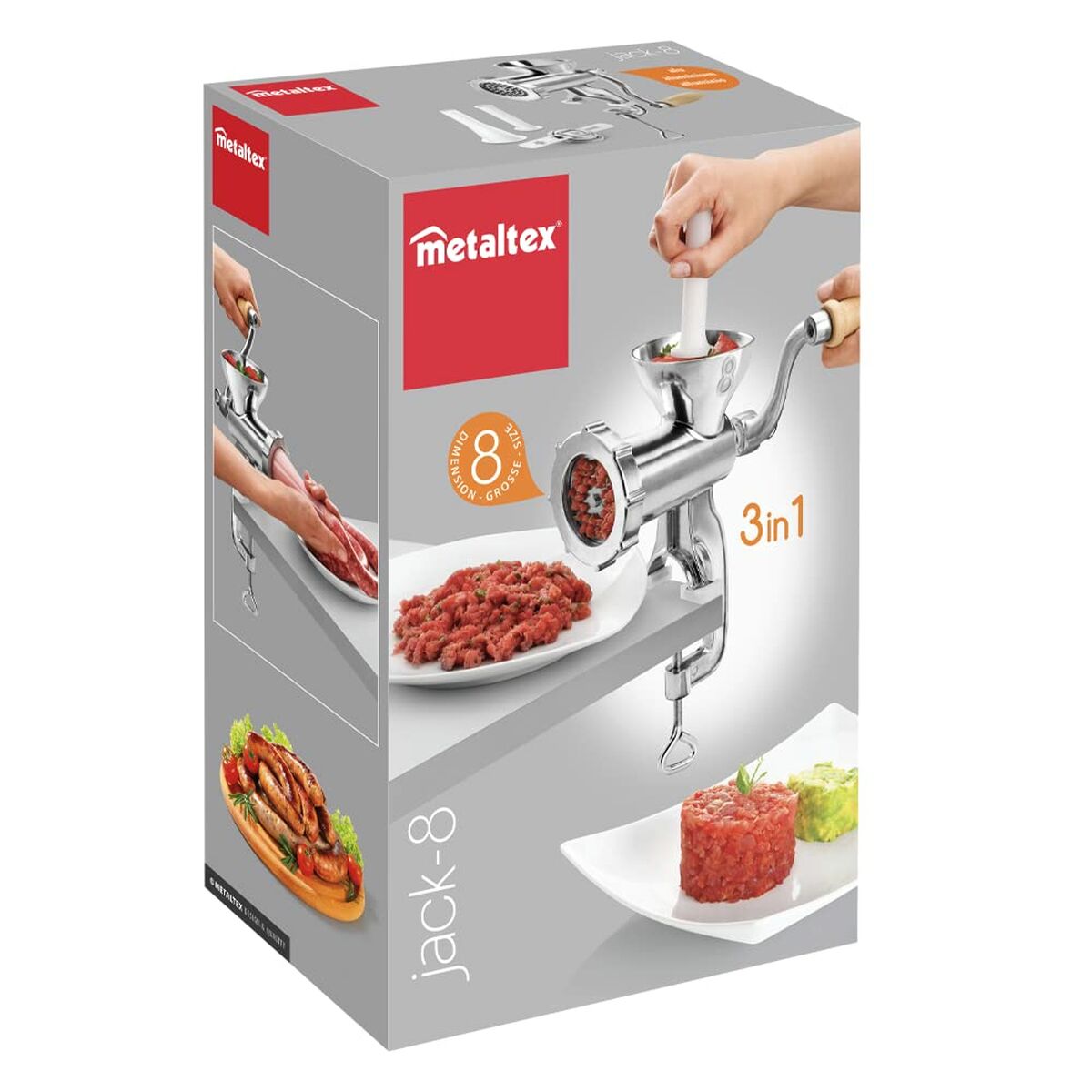 Tritacarne Metaltex Grande 3 in 1 A manovella - Immagine 6