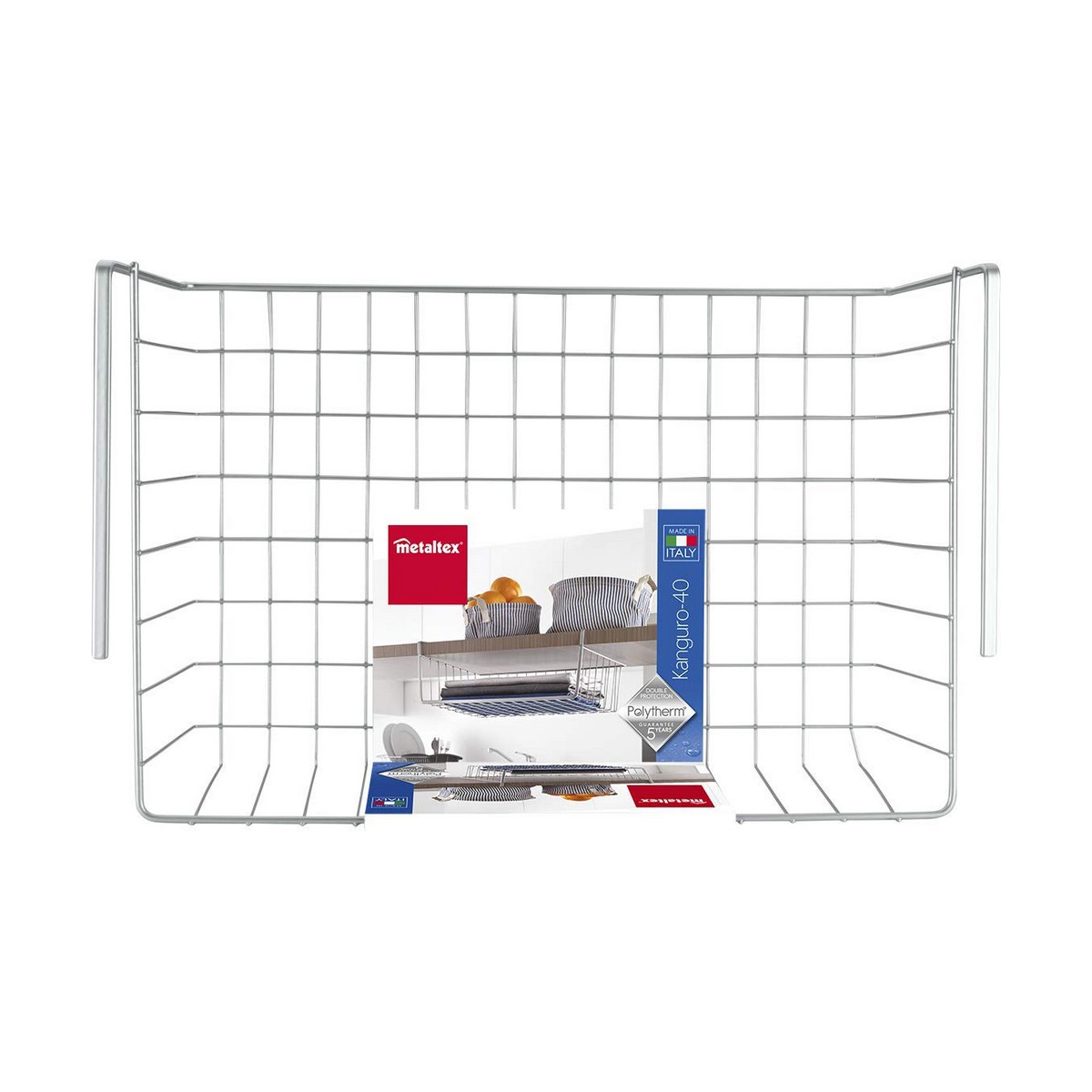 Contenitore per Sistemare per Mobile da Cucina Metaltex Kanguro 40 x 26 x 14 cm Bianco Grigio - Immagine 5