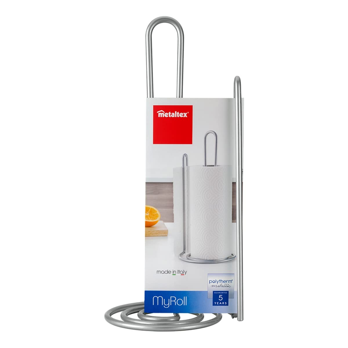 Portarotolo di Carta da Cucina Metaltex My-Roll Metallo ø15 x 32 cm Spirale - Immagine 2