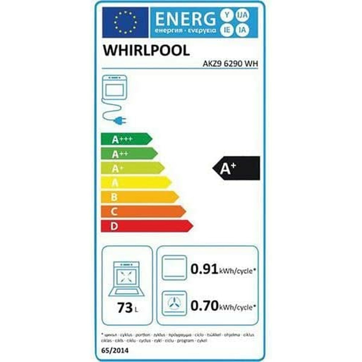 Forno Pirolitico Whirlpool Corporation AKZ9 6290 WH 3650 W 73 L - Immagine 2