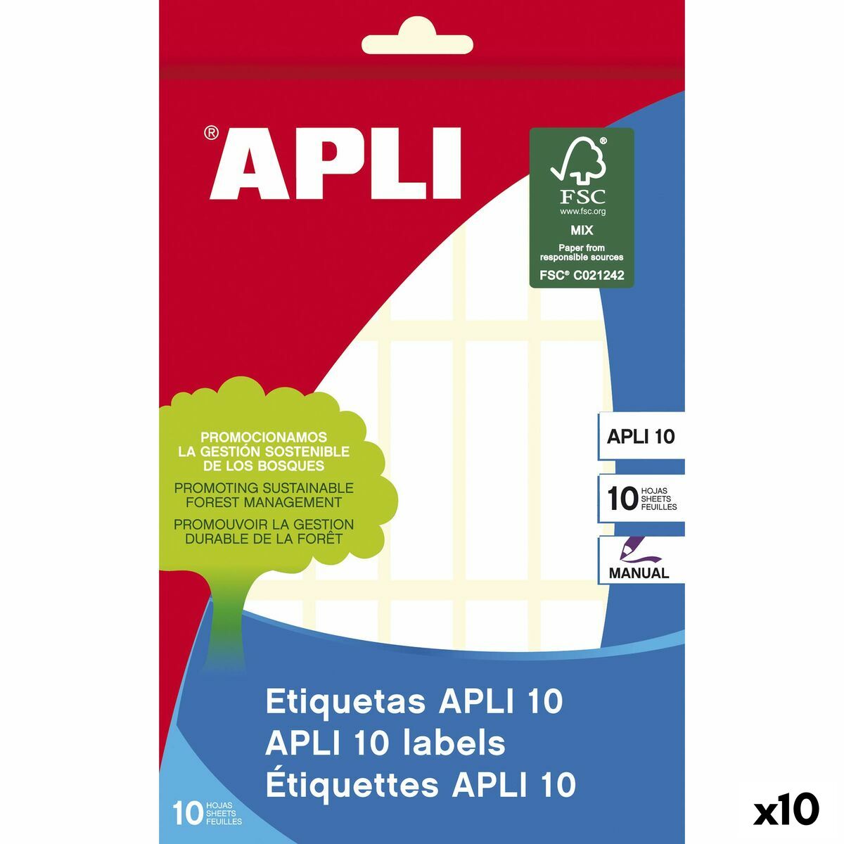 Etichette Apli Bianco Carta 10 Fogli 13 x 50 mm (10 Unità)