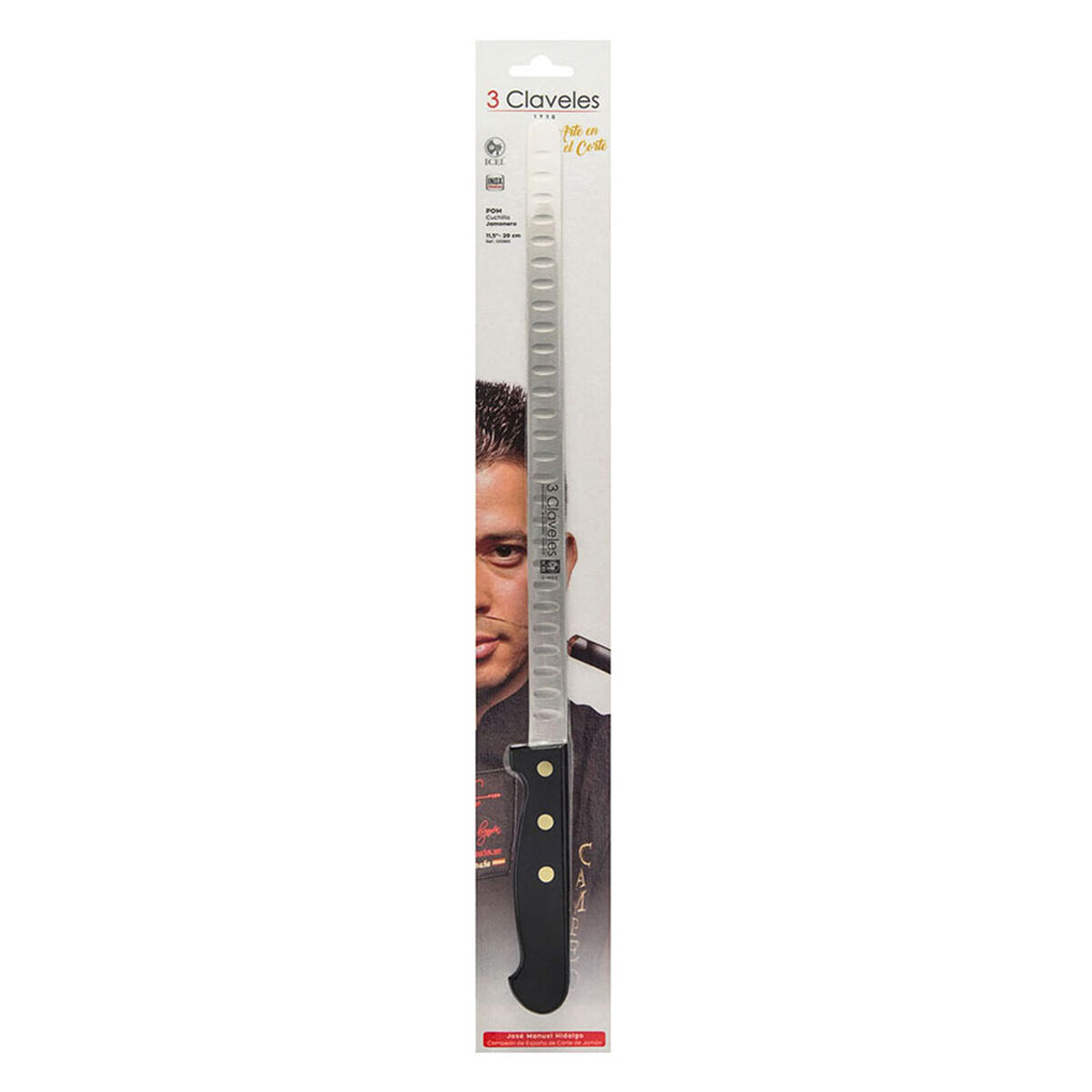 Coltello per Prosciutto 3 Claveles Pom 29 cm Acciaio inossidabile - Immagine 2