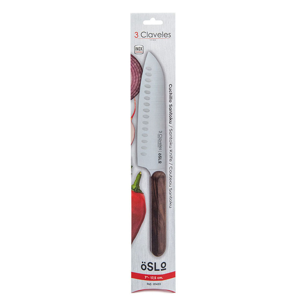 Coltello Santoku 3 Claveles Oslo Acciaio inossidabile 17,5 cm - Immagine 2