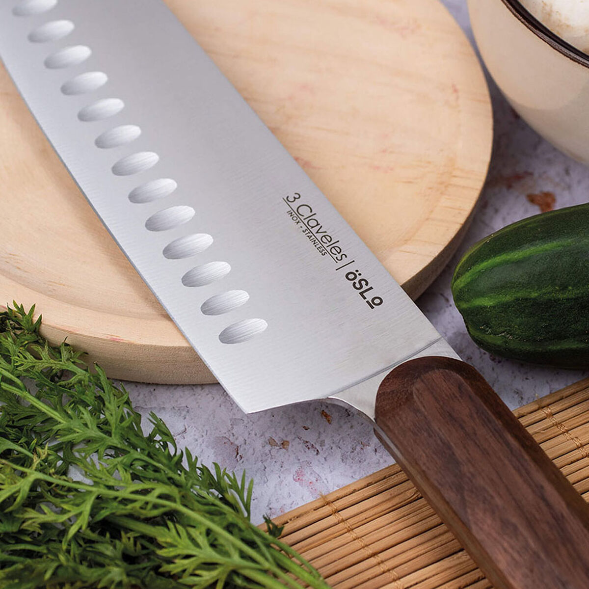 Coltello Santoku 3 Claveles Oslo Acciaio inossidabile 17,5 cm - Immagine 3