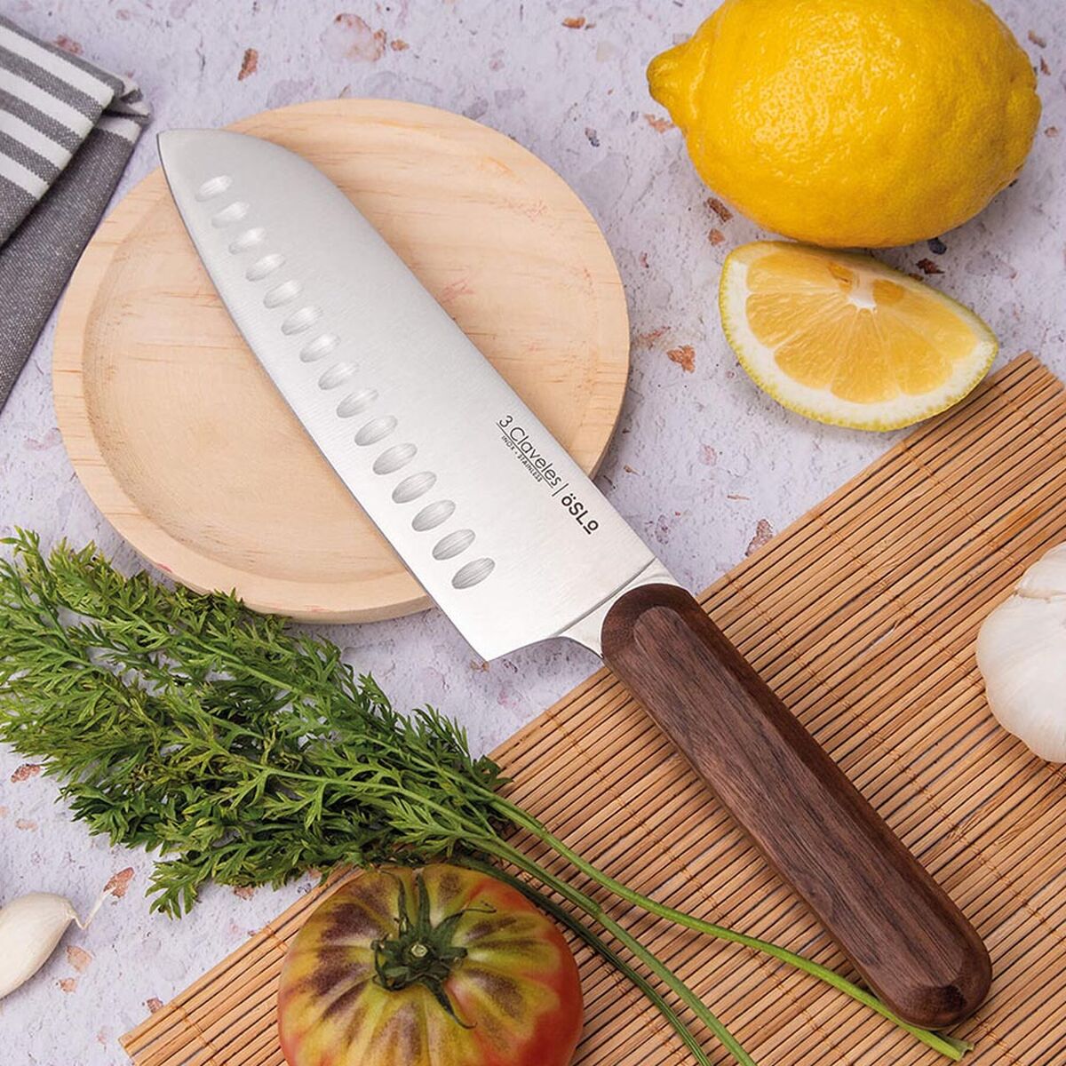 Coltello Santoku 3 Claveles Oslo Acciaio inossidabile 17,5 cm - Immagine 4