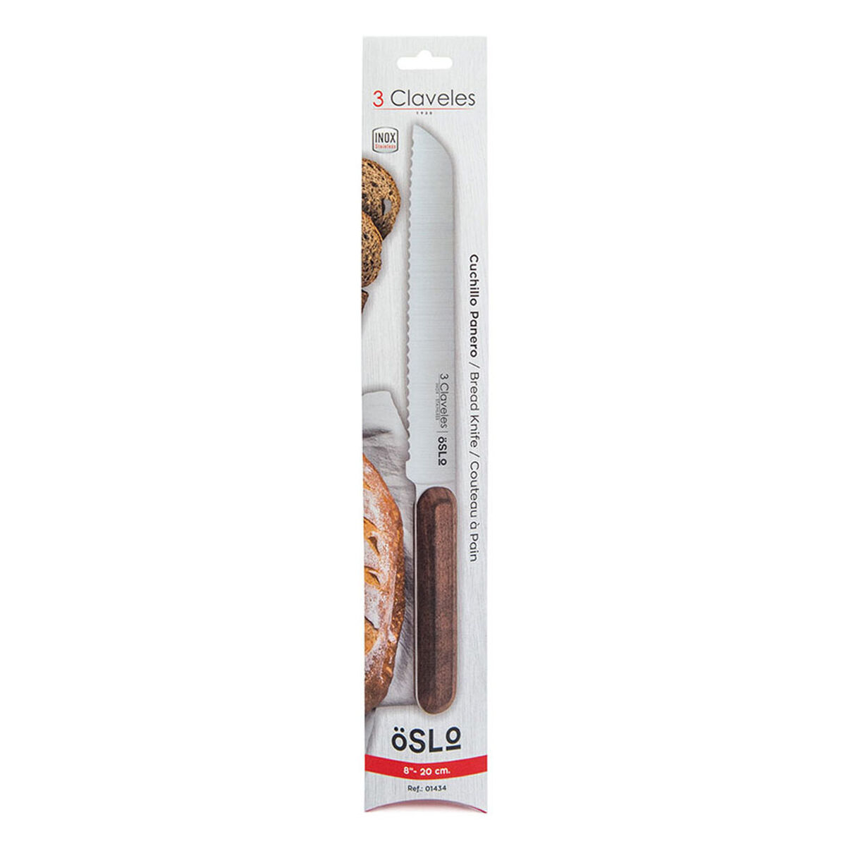 Coltello per il Pane 3 Claveles Oslo Acciaio inossidabile 20 cm - Immagine 2