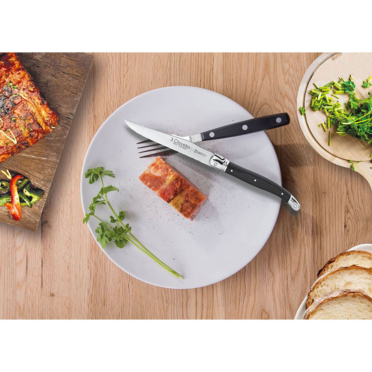 Set di Coltelli per Carne 3 Claveles Bistro 11,5 cm (4 Unità) - Immagine 7