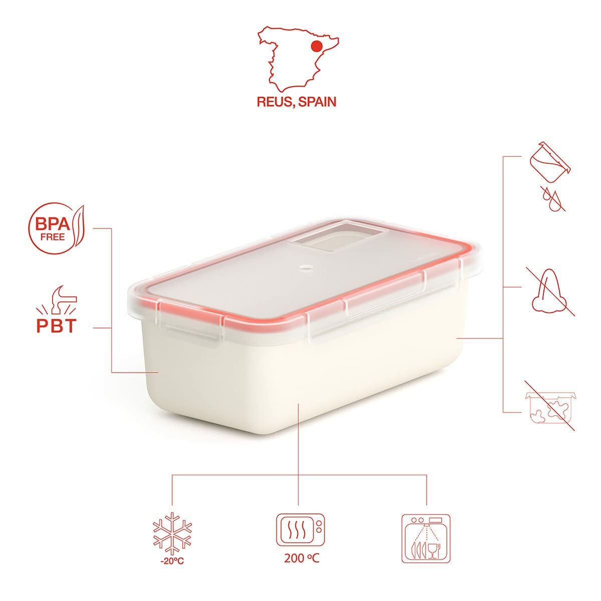 Contenitore per Conservare gli Alimenti Valira 6090/9 Ermetico Bianco Termoplastico PBT 750 ml - Immagine 4