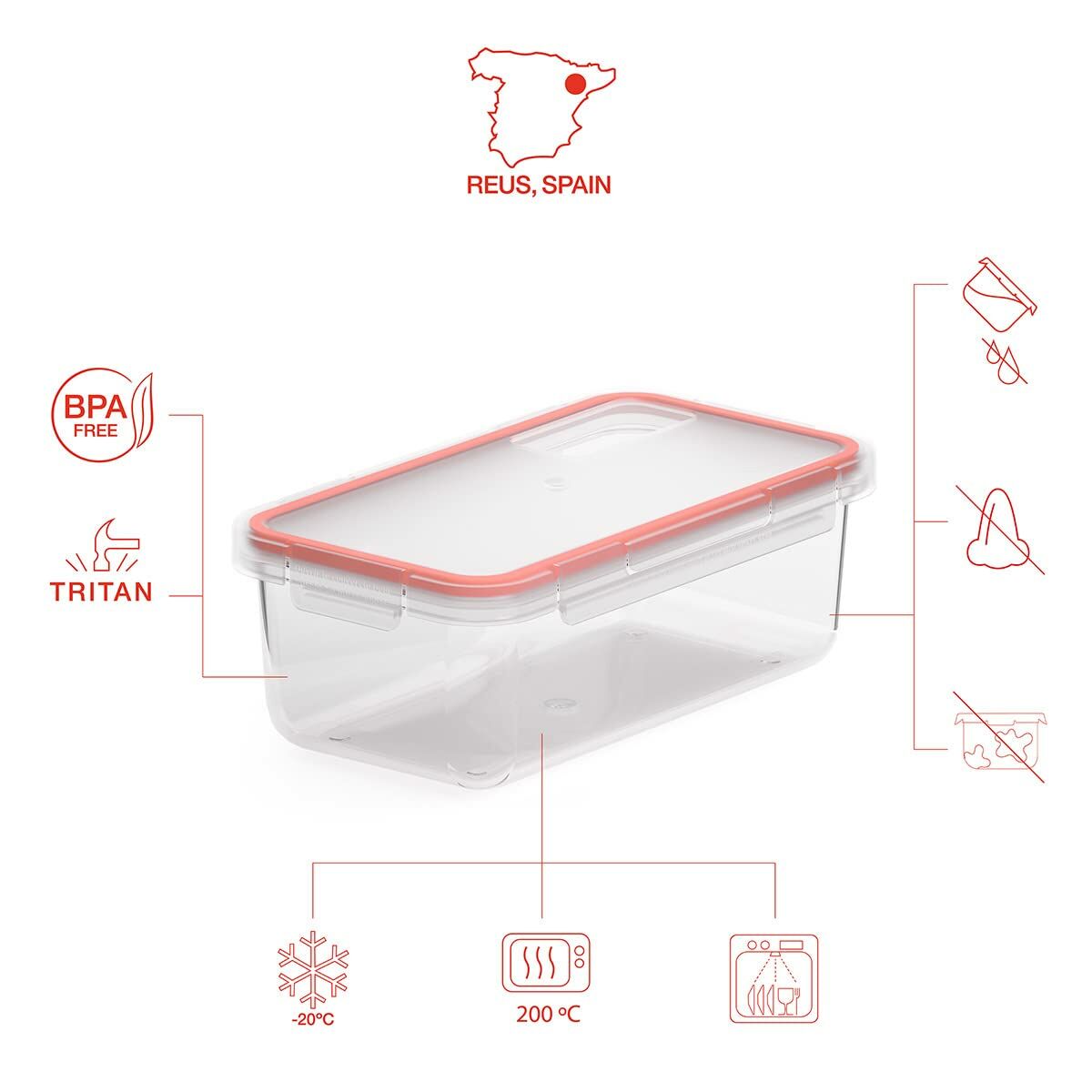 Contenitore per Conservare gli Alimenti Valira 6090/50 Ermetico Trasparente Plastica 750 ml - Immagine 2