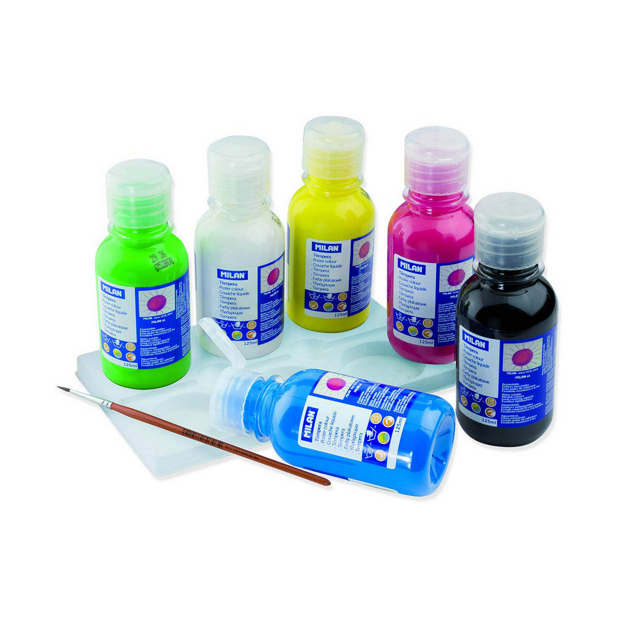 Tempere Milan 125 ml Azzurro Bianco Multicolore Pittura - Immagine 3