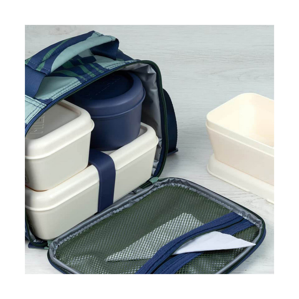 Porta Pranzo Quadrato con Coperchio Milan Verde 330 ml 12 x 10 x 7 cm Plastica (1 Unità) - Immagine 7