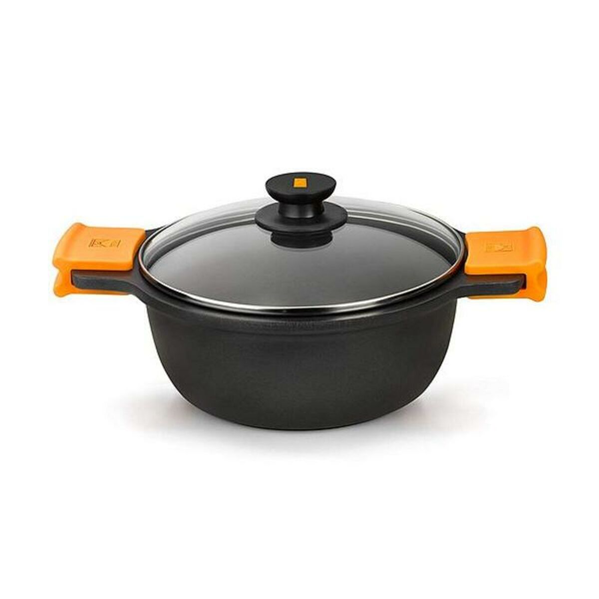 Casseruola con coperchio in vetro BRA A270328 Nero Ø 28 cm