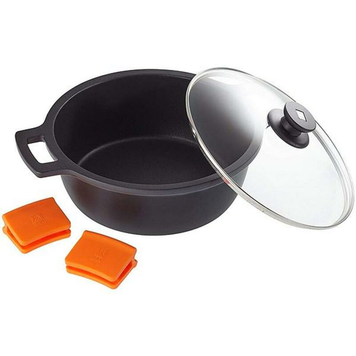 Casseruola con coperchio in vetro BRA A270328 Nero Ø 28 cm - Immagine 2
