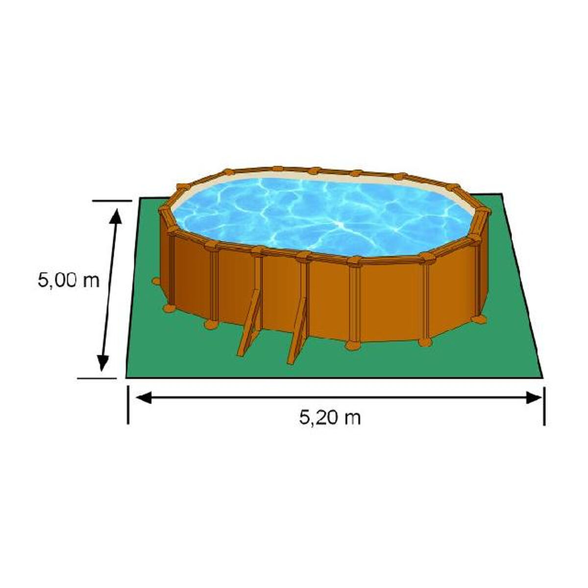 Piscina Smontabile Gre Pacific KIT500W Ovalada Legno 500 x 300 x 120 cm - Immagine 8