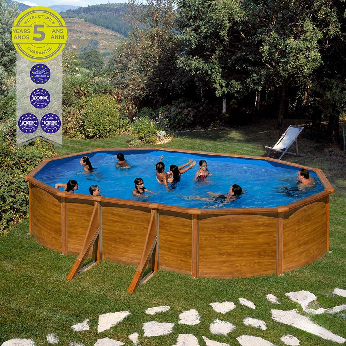 Piscina Smontabile Gre Pacific KIT500W Ovalada Legno 500 x 300 x 120 cm - Immagine 4