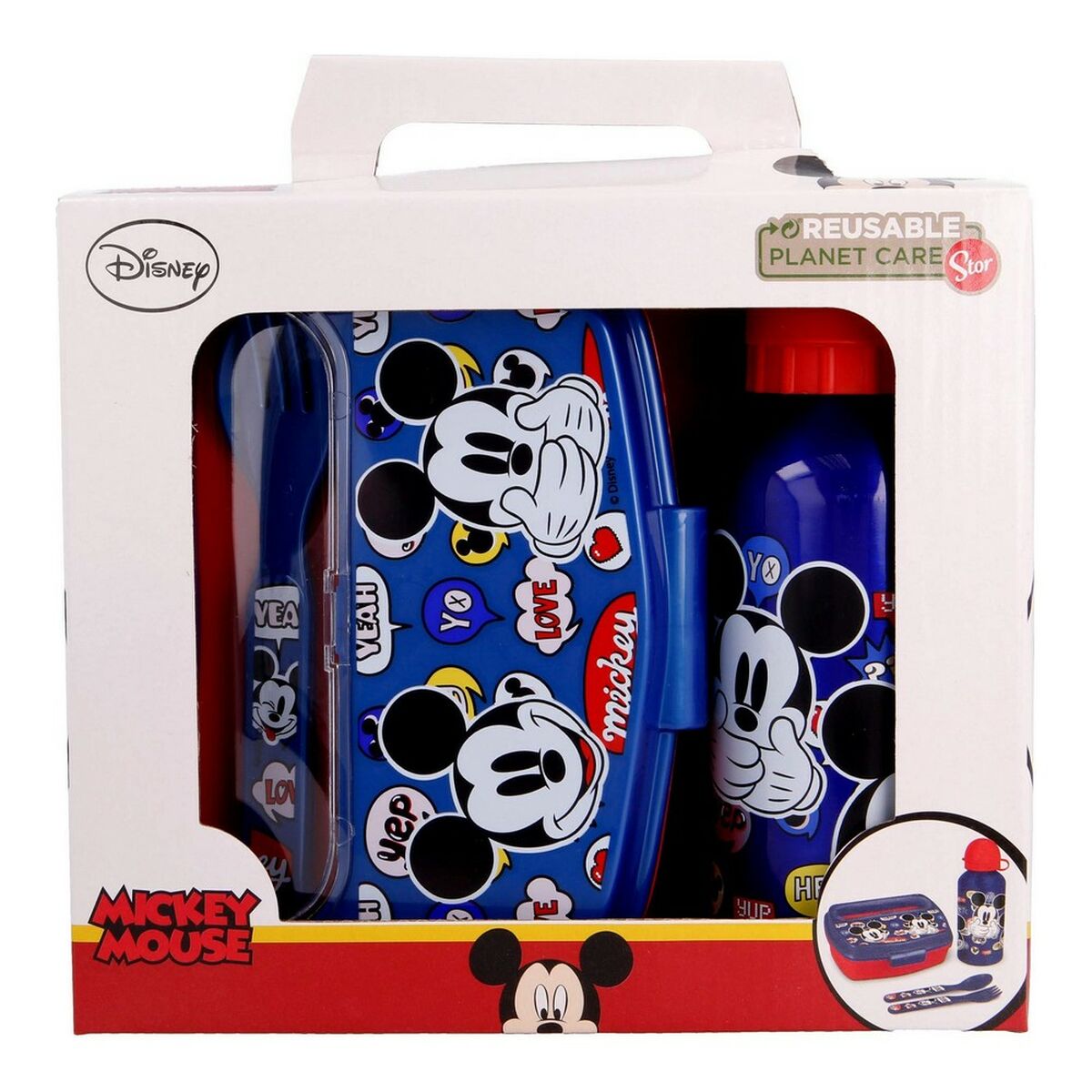 Set di Accessori per Bambini Mickey Mouse Happy smiles 21 x 18 x 7 cm Rosso Azzurro - Immagine 2