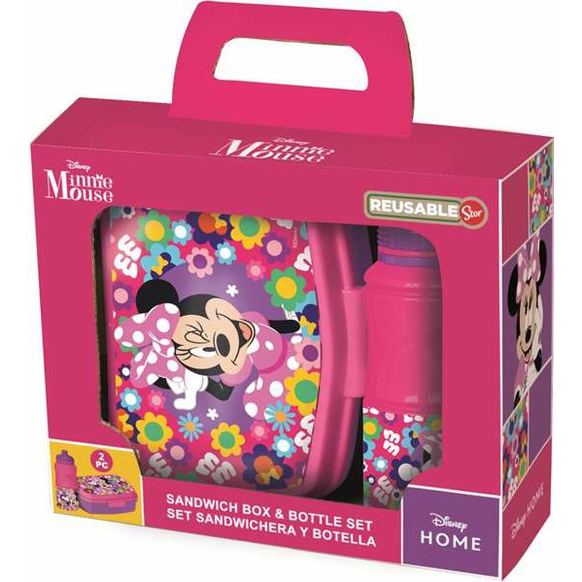 Contenitore per il pranzo con Bottiglia Minnie Mouse Bold Florals