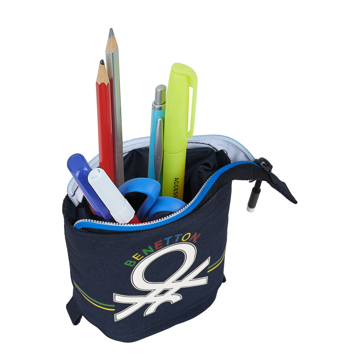 Astuccio Portapenne Benetton Sixties Blu Marino (8 x 19 x 6 cm) - Immagine 6