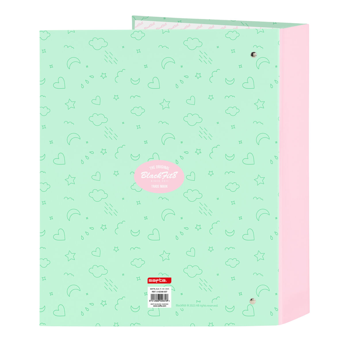Raccoglitore ad anelli BlackFit8 Moon Verde A4 27 x 33 x 6 cm - Immagine 2