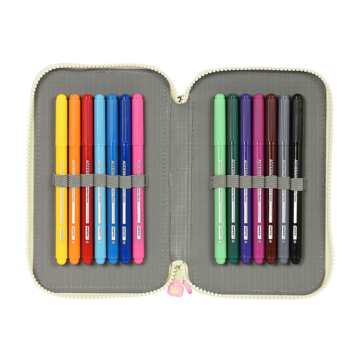 Astuccio per la Scuola con Accessori Glow Lab Magic flow Beige 12.5 x 19.5 x 4 cm (28 Pezzi) - Immagine 3