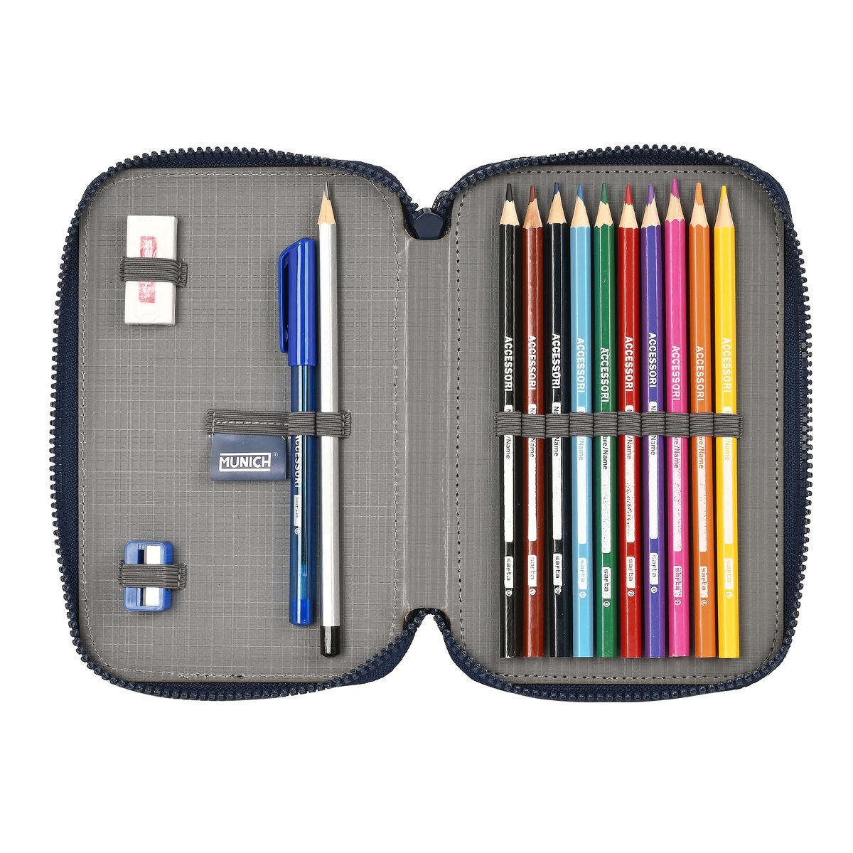 Astuccio Doppio Munich Flash Blu Marino 12.5 x 19.5 x 4 cm (28 Pezzi) - Immagine 4