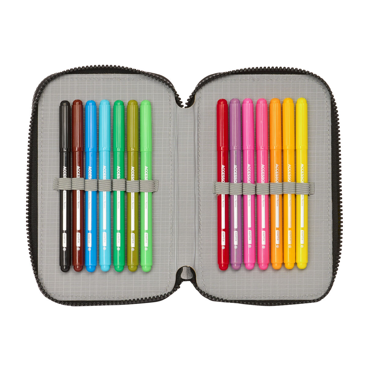 Astuccio Doppio Paul Frank Join the fun Nero 12.5 x 19.5 x 4 cm (28 Pezzi) - Immagine 4