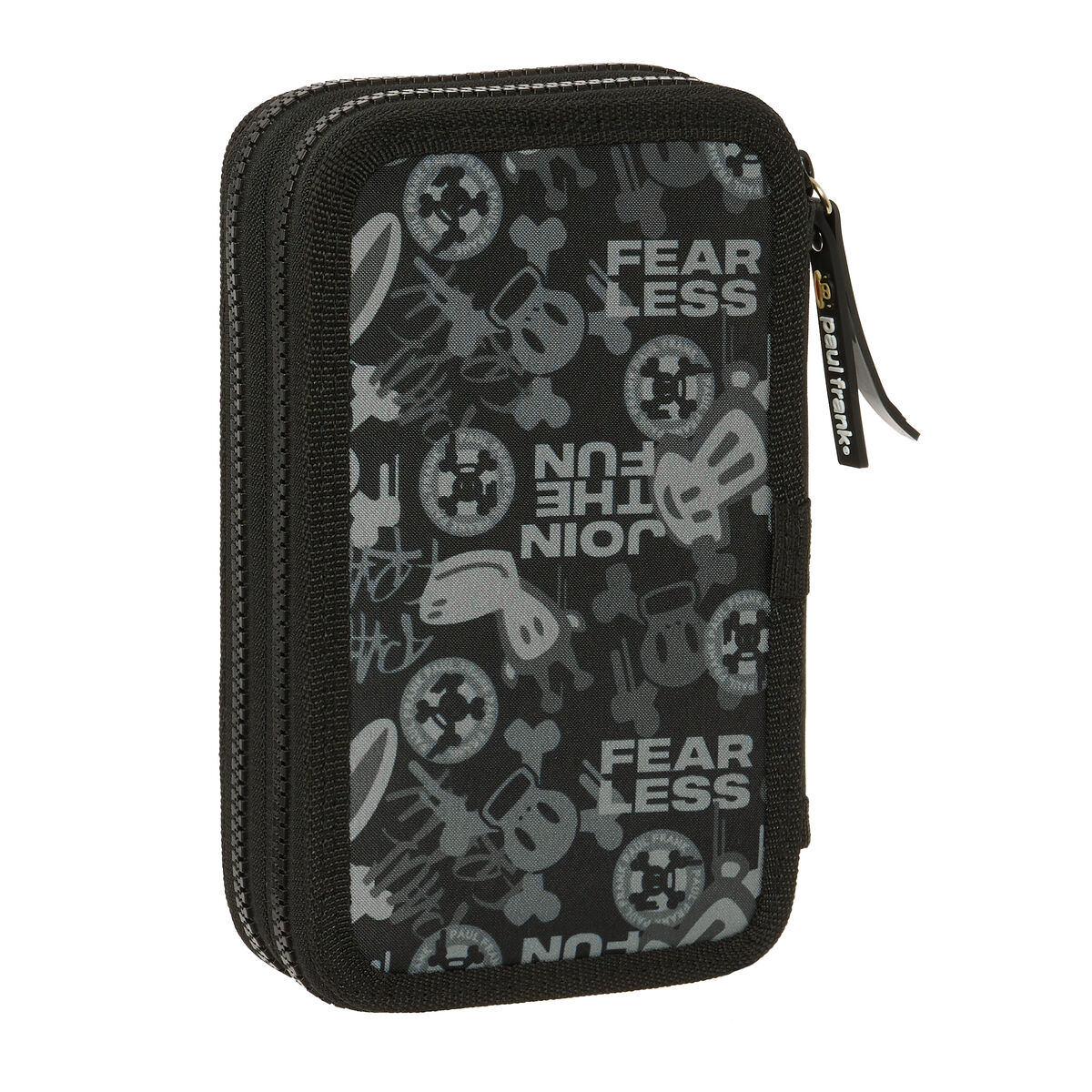 Astuccio Doppio Paul Frank Join the fun Nero 12.5 x 19.5 x 4 cm (28 Pezzi) - Immagine 5