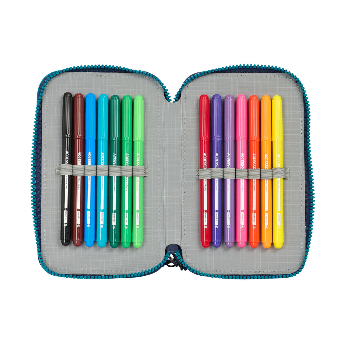 Astuccio Doppio Munich Nautic Blu Marino 12.5 x 19.5 x 4 cm 28 Pezzi - Immagine 2
