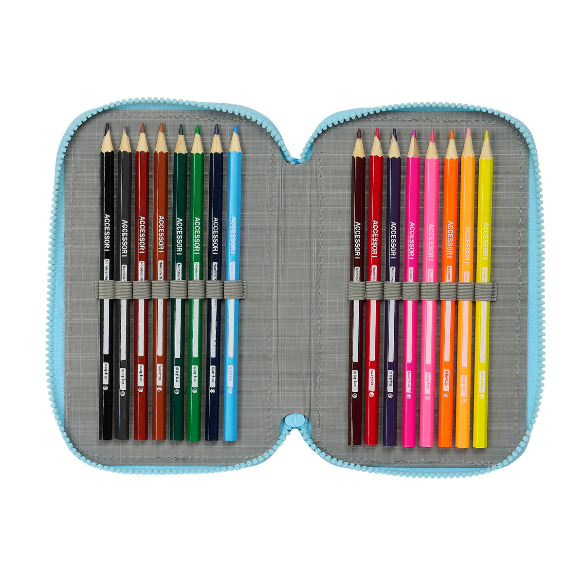Plumier Triplo Bluey Blu cielo 12,5 x 19,5 x 5,5 cm 36 Pezzi - Immagine 3
