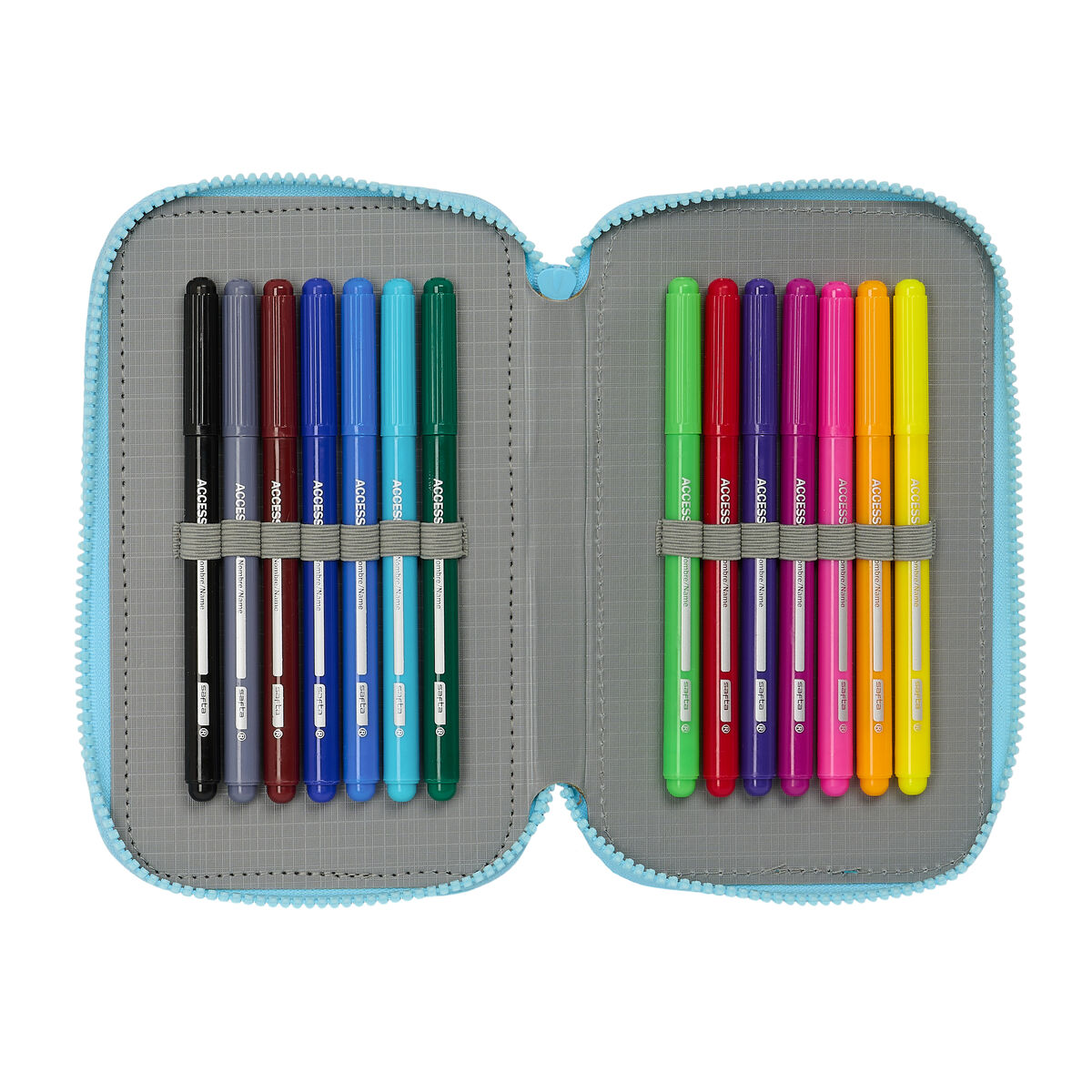 Plumier Triplo Bluey Blu cielo 12,5 x 19,5 x 5,5 cm 36 Pezzi - Immagine 5