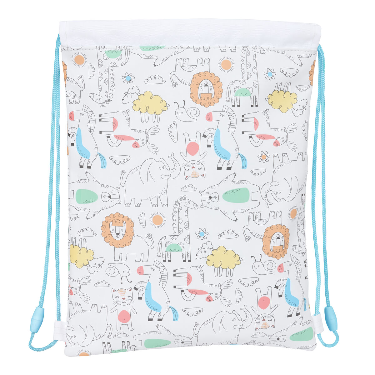 Zainetto con Cordini Safta Zoo Beige 26 x 34 x 1 cm - Immagine 4