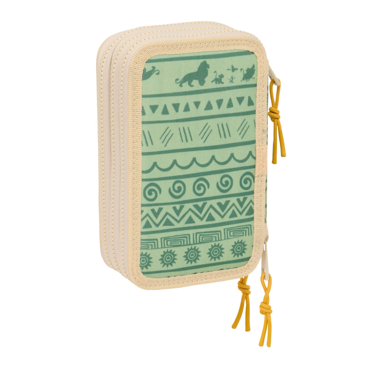Plumier Triplo Mufasa Verde Beige 12,5 x 19,5 x 5,5 cm 37 Pezzi - Immagine 3