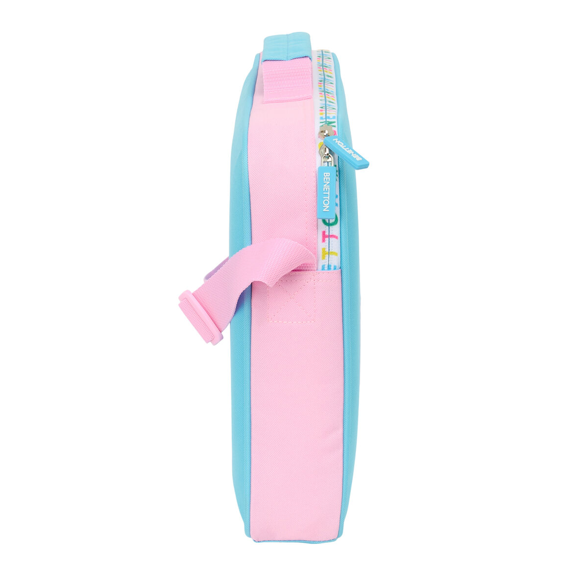 Borsa per la scuola Benetton Unique Rosa Turchese 38 x 28 x 6 cm - Immagine 3
