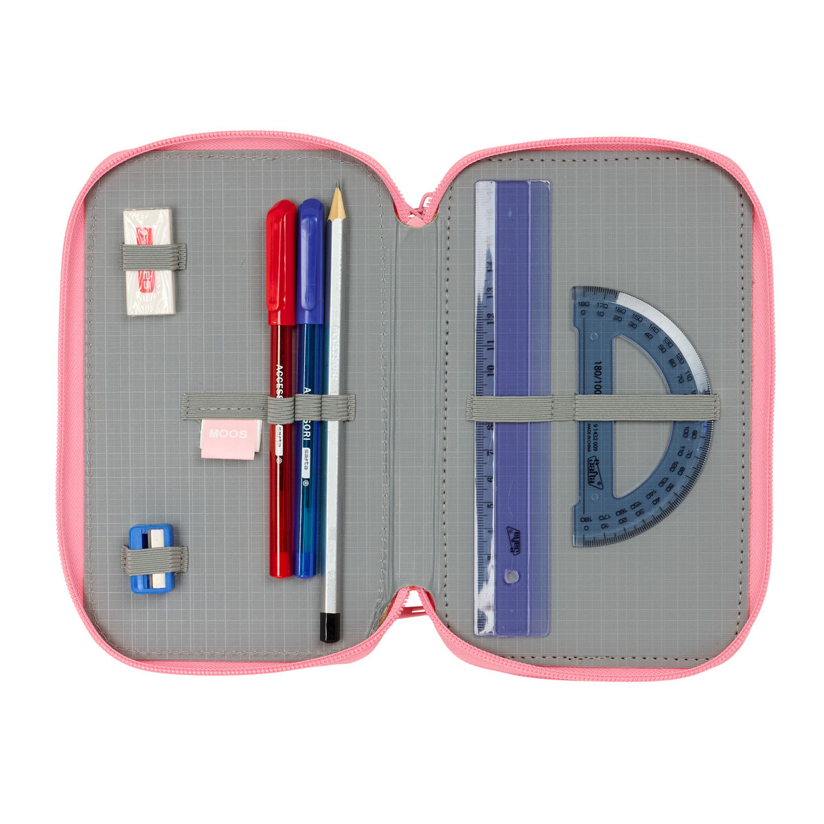 Astuccio per la Scuola con Accessori Moos Passion Multicolore 12,5 x 19,5 x 5,5 cm 37 Pezzi - Immagine 2