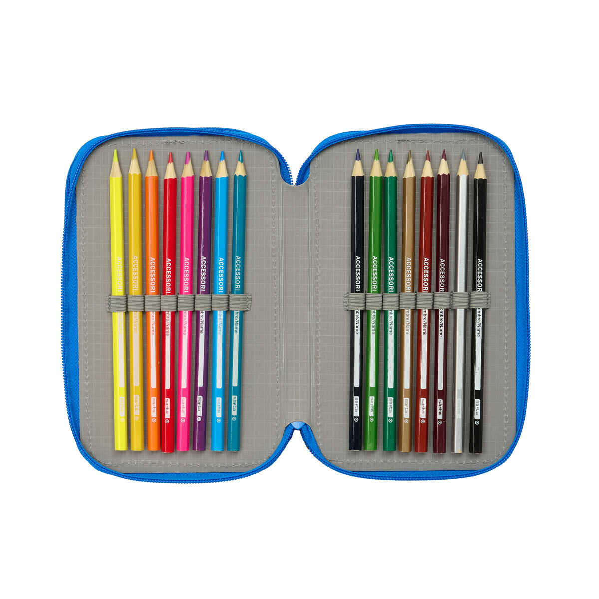 Plumier Triplo Batman Azzurro 12,5 x 19,5 x 5,5 cm 37 Pezzi - Immagine 2