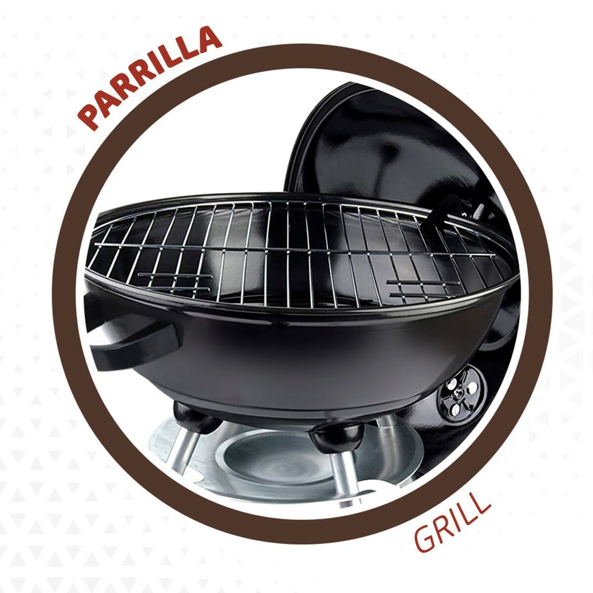 Barbecue a Carboni con Ruote Aktive Metallo smaltato 46 x 89 x 46 cm Nero - Immagine 2