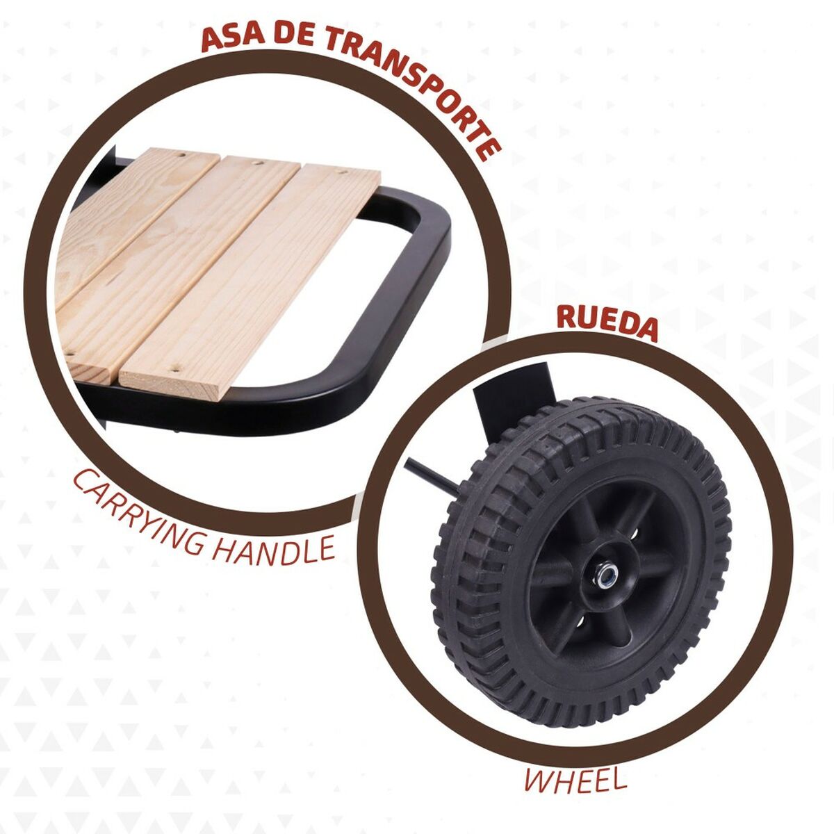 Barbecue a Carboni con Ruote Aktive Metallo smaltato 100,5 x 88,5 x 40 cm Nero - Immagine 3