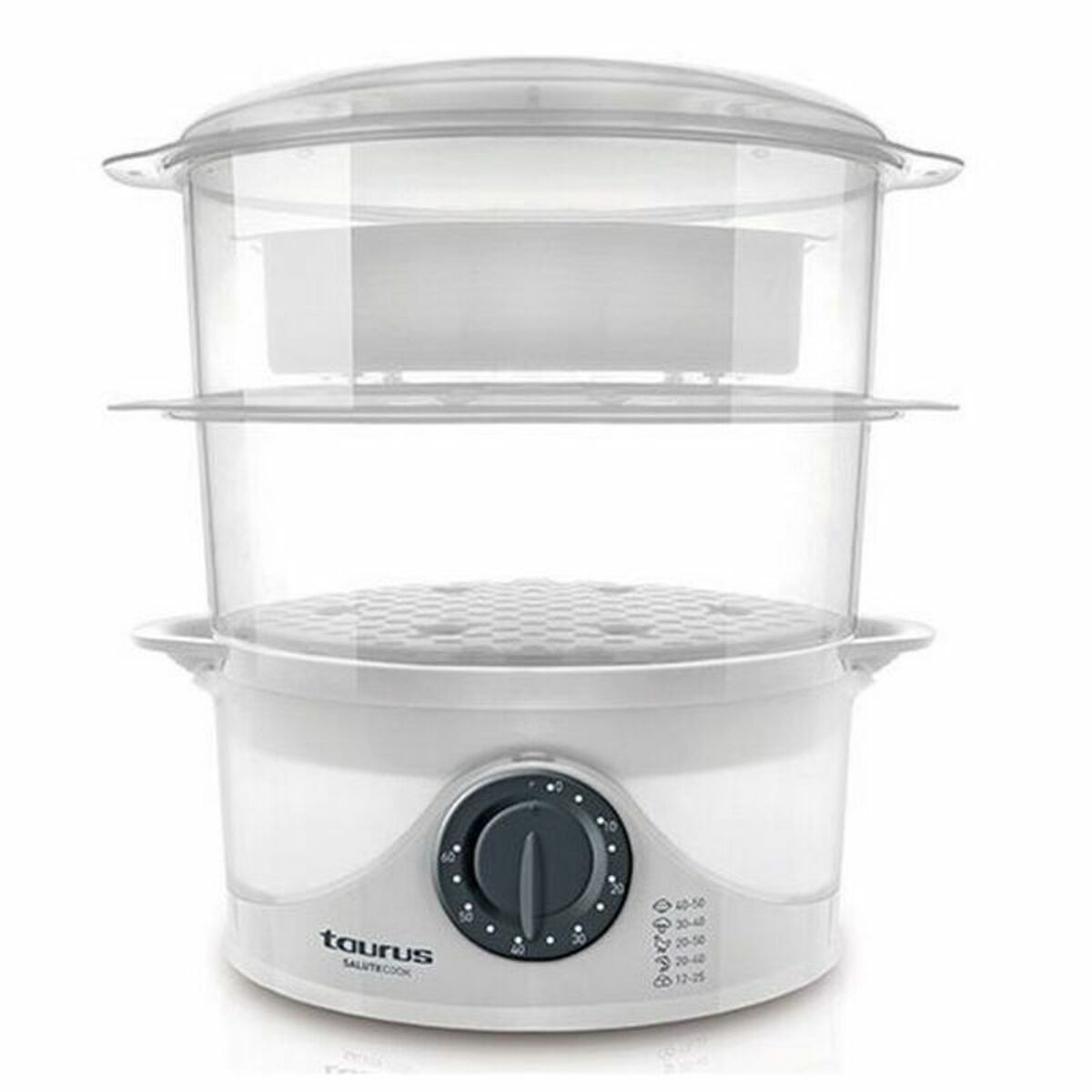 Cuocitore a Vapore Elettrico Taurus SALUTECOOK Bianco 800 W Plastica