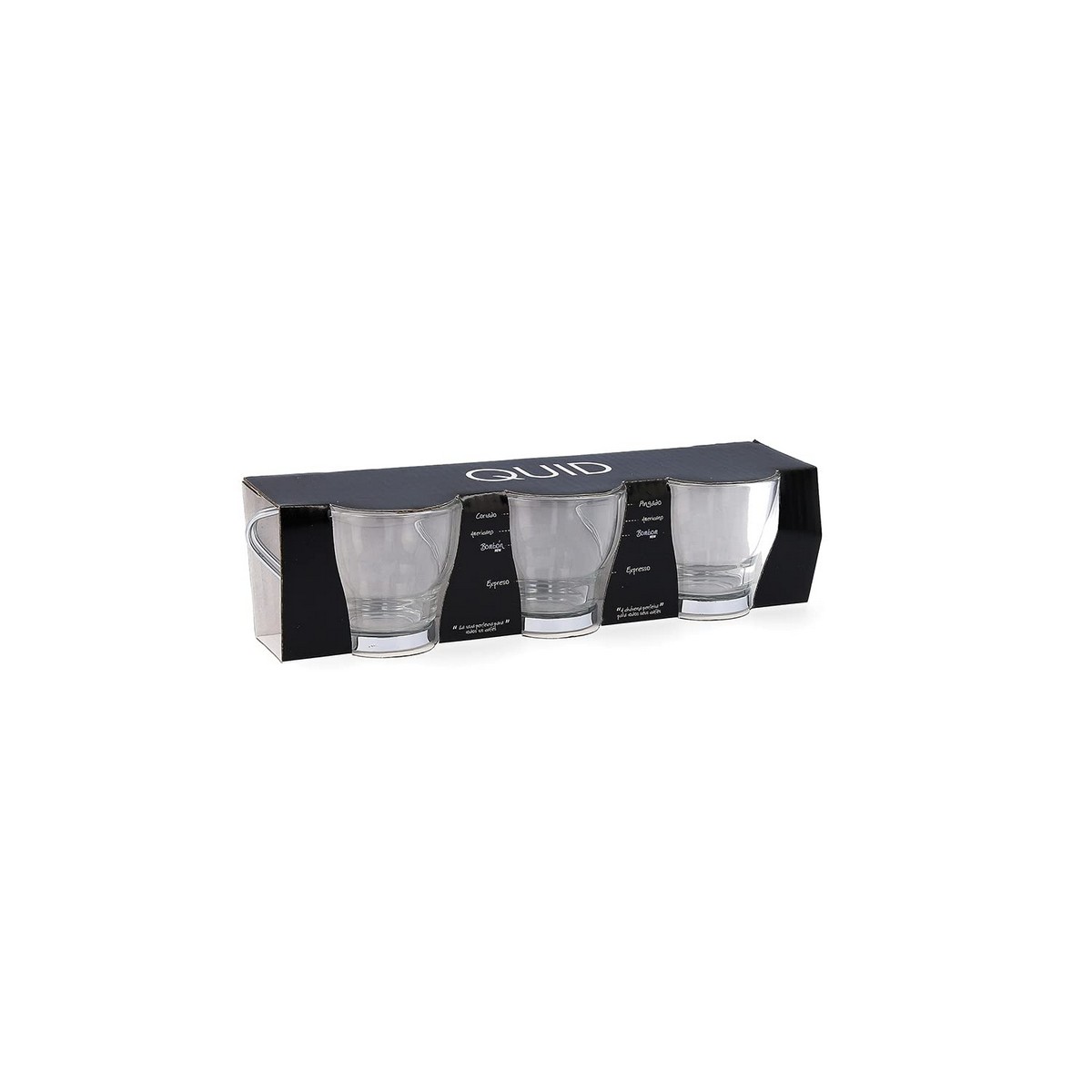 Set di Tazze da Caffè Quid Supreme Trasparente Vetro Acciaio 110 ml 3 Pezzi - Immagine 2