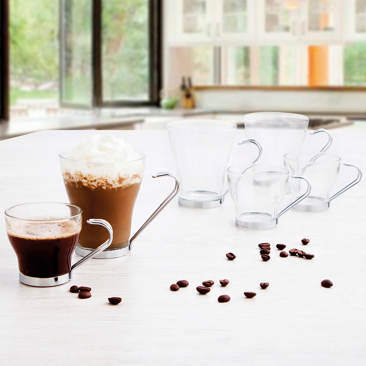 Set di Tazze da Caffè Quid Supreme Trasparente Vetro Acciaio 110 ml 3 Pezzi - Immagine 3