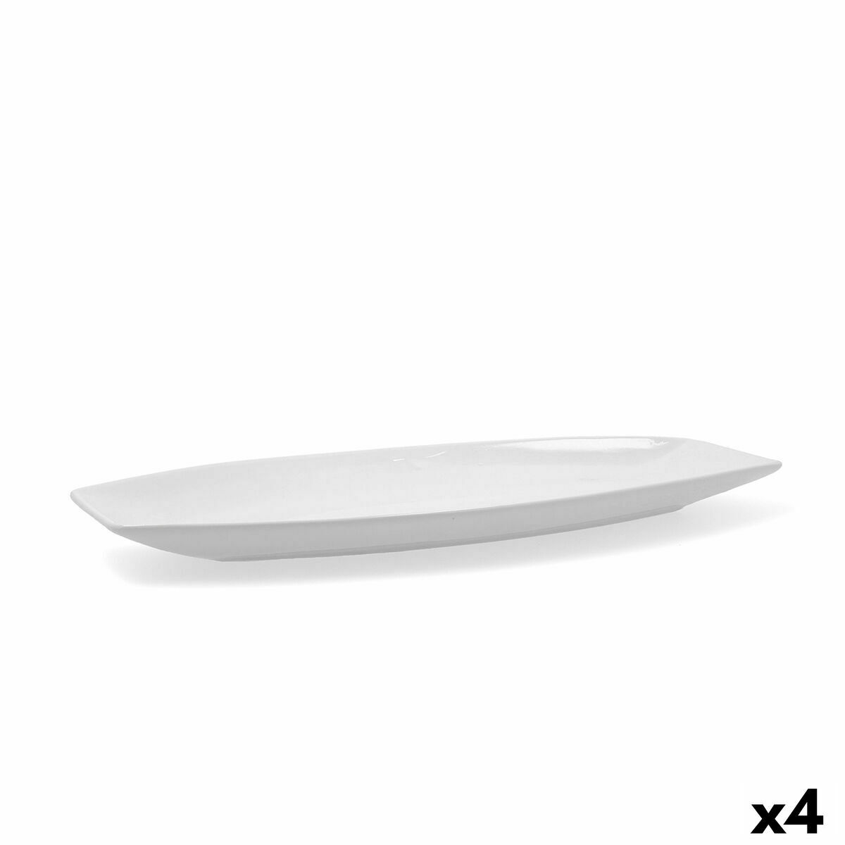 Teglia da Cucina Quid Gastro Ceramica Bianco (40 x 17,5 x 3,5 cm) (Pack 4x) - Immagine 2