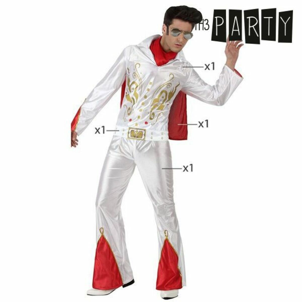 Costume per Adulti Th3 Party Bianco (4 Pezzi) - Immagine 4