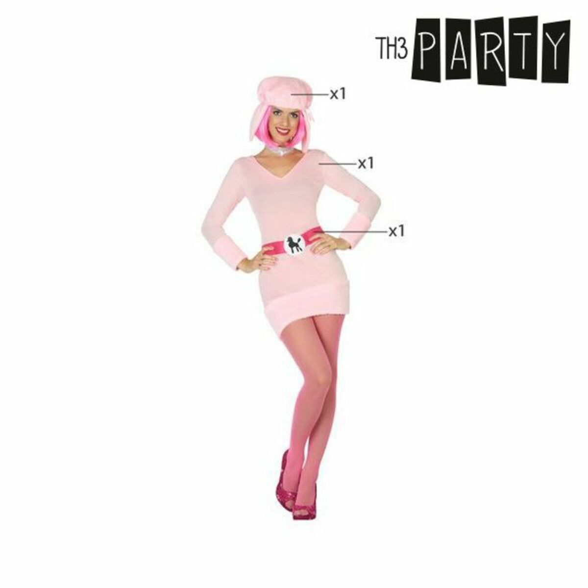 Costume per Adulti Th3 Party Rosa animali (2 Pezzi) - Immagine 2