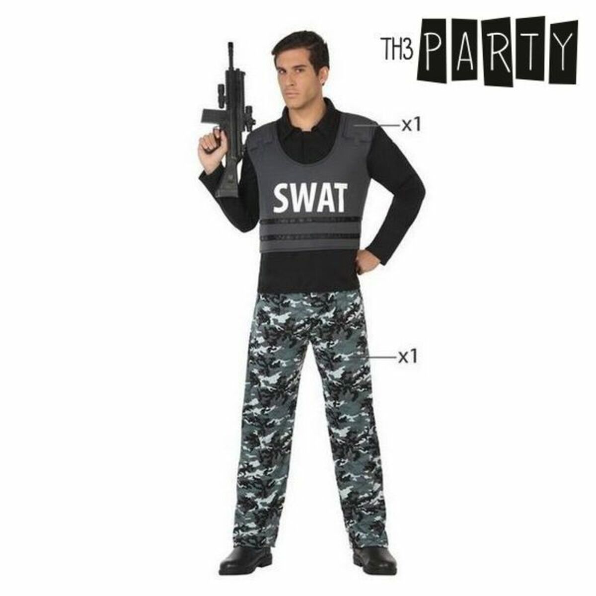 Costume per Adulti Poliziotto Swat - Immagine 5