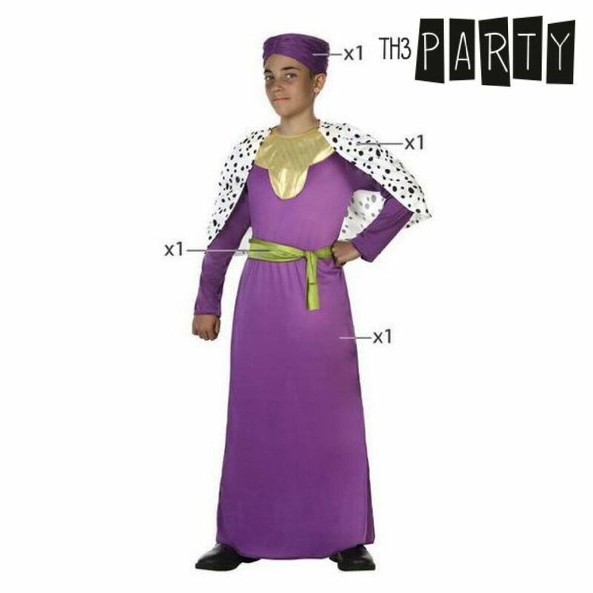 Costume per Bambini Re magio baldassarre (4 Pcs) - Immagine 2