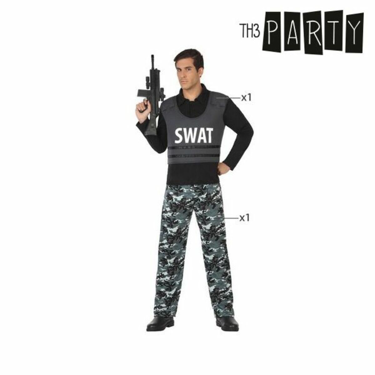 Costume per Adulti Poliziotto Swat - Immagine 6